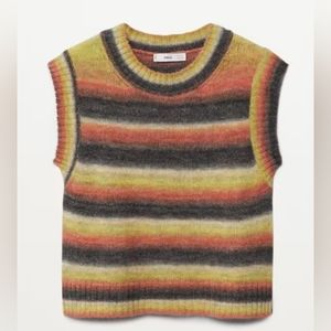 NWT Mango Multi-coloured knitted gilet, size Medium